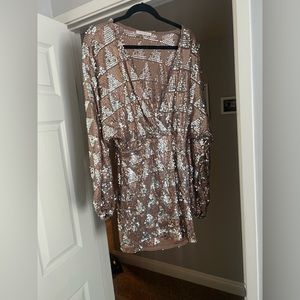 STUDIO ROSE GOLD SEQUIN MINI DRESS - 12th Tribe